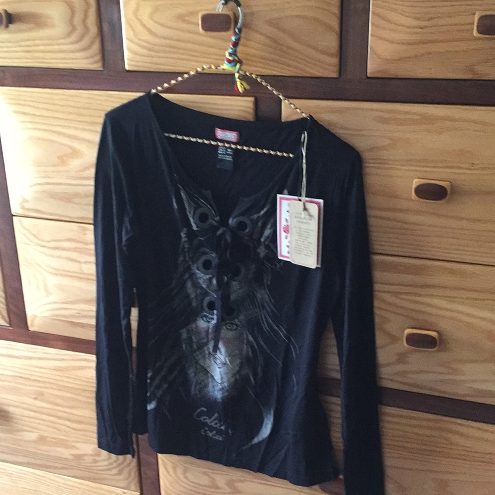 Black top with ladies face